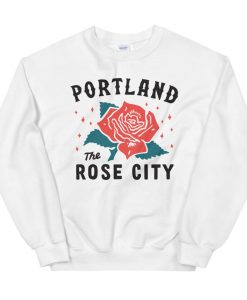 Portland Oregon Rose City White Vintage Unisex Sweatshirt