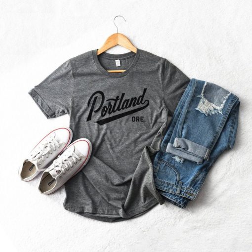 Portland Oregon Vintage Unisex Dark Heather Gray T-Shirt