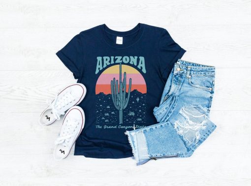 Retro Vintage Arizona Desert Saguaro Cactus T-Shirt