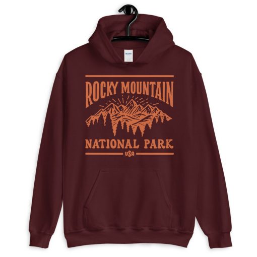 Rocky Mountain National Park Colorado USA Maroon Unisex Hoodie