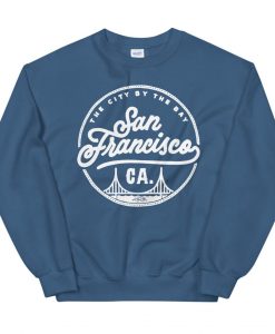 San Francisco California Vintage Golden Gate Indigo Blue Unisex Sweatshirt