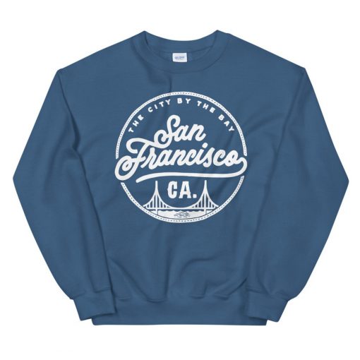 San Francisco California Vintage Golden Gate Indigo Blue Unisex Sweatshirt