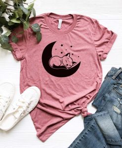 Sleeping Cat Moon Animal Lover Shirt