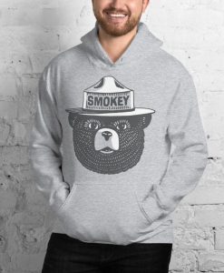 Smokey The Bear Vintage National Forest Heather Gray Pullover Hoodie