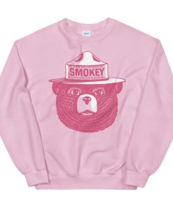 Smokey the Bear Pink Crew Neck Sweatshirt