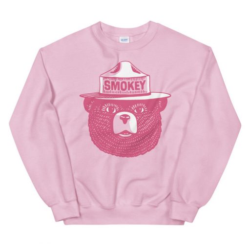 Smokey the Bear Pink Crew Neck Sweatshirt