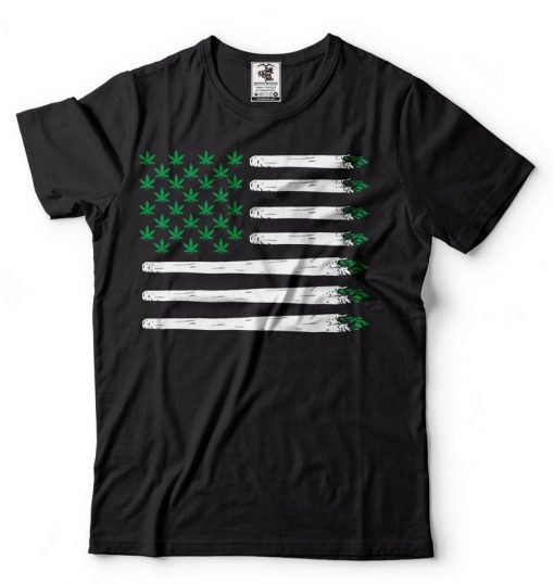 USA Weed Flag Cannabis T-shirt