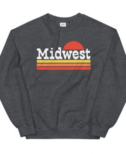 Vintage Midwest Dark Heather Gray Classic Crewneck Sweatshirt