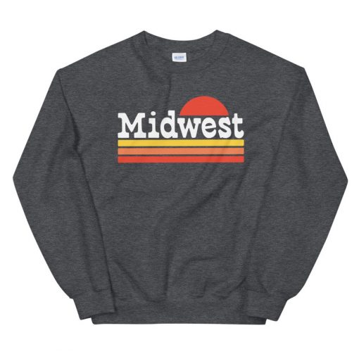 Vintage Midwest Dark Heather Gray Classic Crewneck Sweatshirt