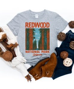 Vintage Redwood National Park California Unisex Heather Gray T-Shirt