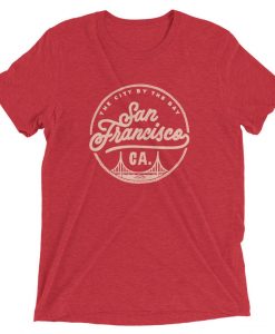 Vintage San Francisco California SF Golden Gate Tri-Blend Red Unisex T-shirt