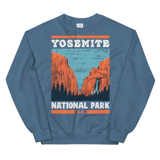 Vintage Yosemite National Park Classic Blue Sweatshirt