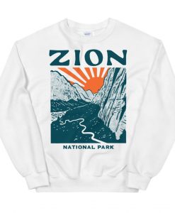 Vintage Zion National Park Moab Utah White Unisex Sweatshirt