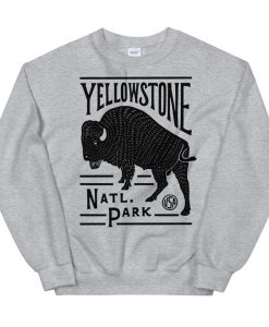 Yellowstone National Park USA Vintage Buffalo Bison Sweatshirt