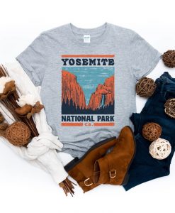 Yosemite National Park Heather Gray California Vintage Style T-Shirt