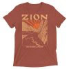 Zion National Park Utah Vintage Clay Unisex Tri Blend T-shirt