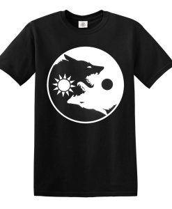 SUN MOON Yin Yang Wolf Viking Celtic T-SHIRT