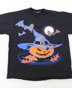 Jack O' Lantern & Bats Halloween Graphic T-Shirt