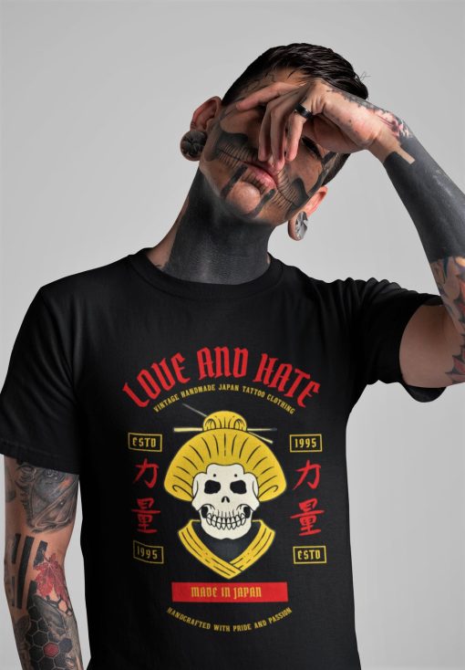 Japanese Love & Hate Skull Shirt