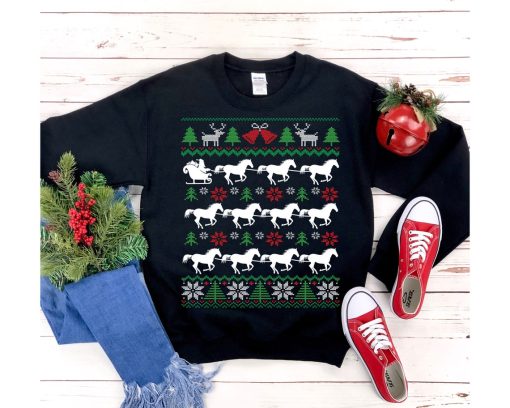 Funny Equestrian Ugly Christmas Sweatshirt