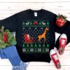 Giraffe Pulling Santa's Sleigh Christmas Sweatshirt