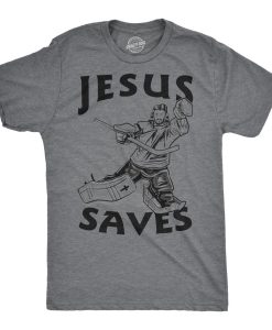 Jesus Saves Hockey T Shirt