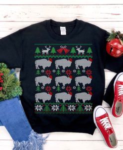 North American Buffalo Ugly Christmas Sweatshirt