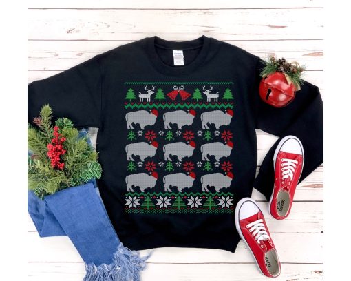 North American Buffalo Ugly Christmas Sweatshirt