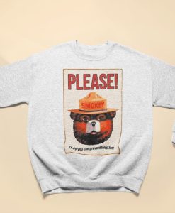 Smokey the Bear Only You Can Prevent Forest Fires Vintage Crewneck Sweatshirt