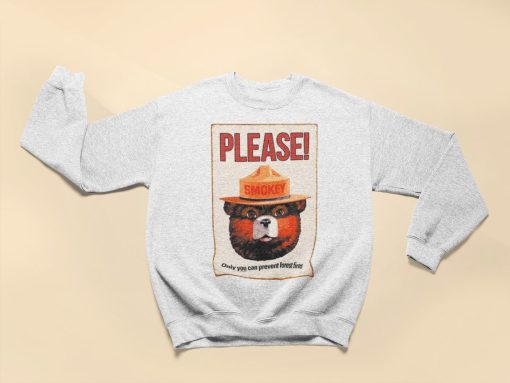 Smokey the Bear Only You Can Prevent Forest Fires Vintage Crewneck Sweatshirt