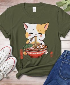 Cat Eat Ramen Noodle Cat Lover Shirt