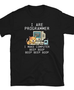 Programmer Cat Beep Boop Coding Short-Sleeve Unisex T-Shirt