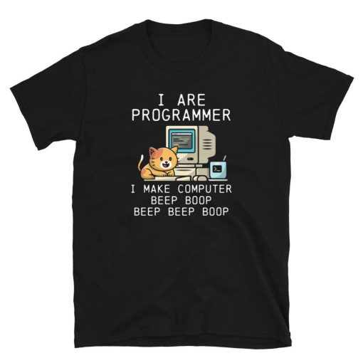 Programmer Cat Beep Boop Coding Short-Sleeve Unisex T-Shirt