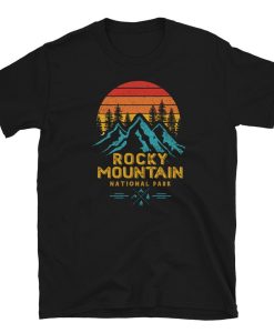 Rocky Mountains Retro Sunset I National Park I Nature Hiker and WIldlife Shirt