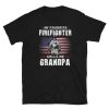 US Flag Patriot Firefighter Grandpa T-Shirt