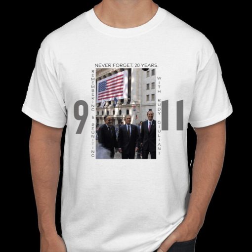 Collectible Autographed By Rudy Giuliani 9 11 20th Anniversary T-Shirt