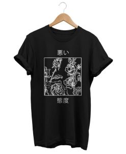 Japanese Black Roses T shirt