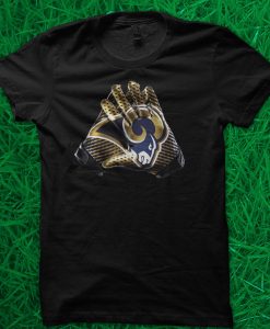 LA Los Angeles Rams NFL Football Gloves T Shirt