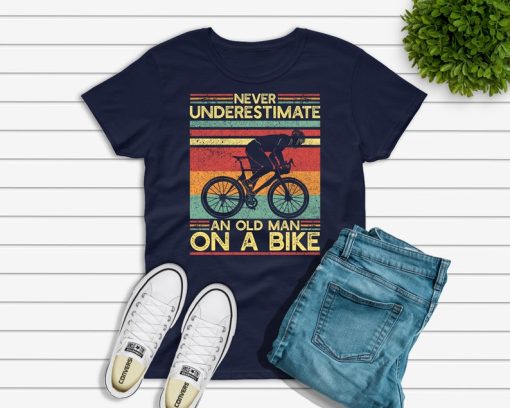 Never Underestimate an Old Man On a Bike Shirt