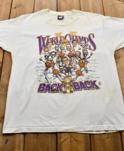 Vintage 1987-1988 Los Angeles Lakers Back To Back Big Head Championship T-shirt