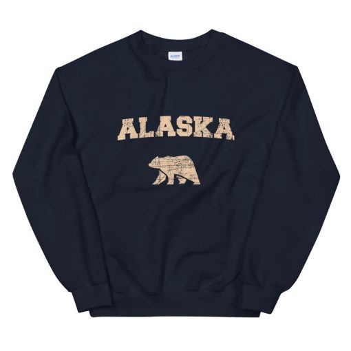 Alaska Polar Bear Vintage Style Unisex Crewneck Sweatshirt