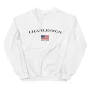 Charleston South Carolina American Flag Unisex Crewneck Sweatshirt