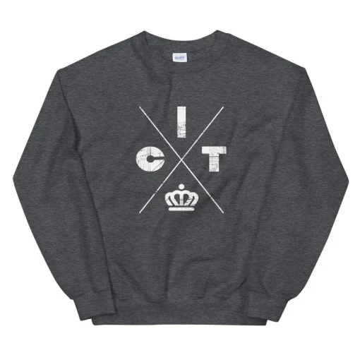 Charlotte North Carolina Crossed Crown Logo Unisex Crewneck Sweatshirt