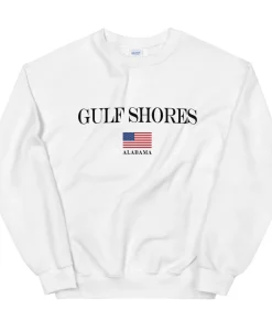 Gulf Shores Alabama American Flag Unisex Sweatshirt