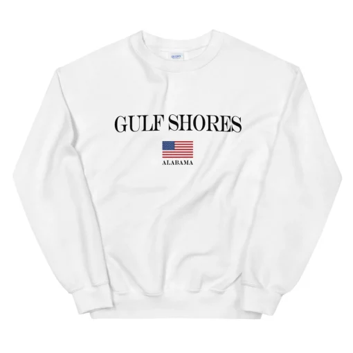 Gulf Shores Alabama American Flag Unisex Sweatshirt