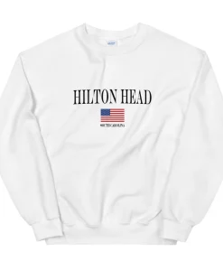 Hilton Head SC American Flag Unisex Crewneck Sweatshirt