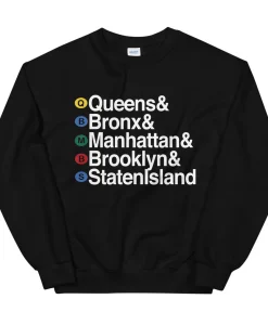 New York 5 Boroughs Subway Ampersand Unisex Crewneck Sweatshirt