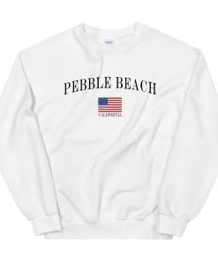 Pebble Beach Vintage Style American Flag Crewneck Sweatshirt