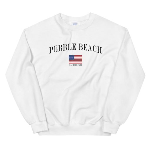 Pebble Beach Vintage Style American Flag Crewneck Sweatshirt