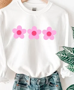 Pink Smiling Daisy Sweatshirt